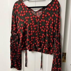 Free People cherry blouse